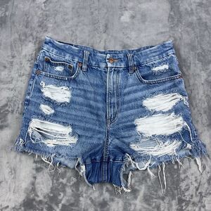 American Eagle Shorts Womens Size 12 Curvy 90s Boyfriend Jean Distressed Stretch